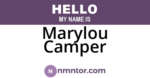 Marylou Camper