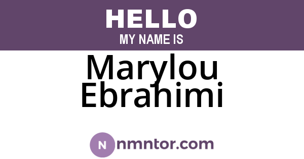 Marylou Ebrahimi