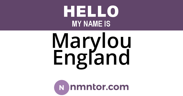 Marylou England