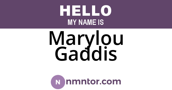 Marylou Gaddis