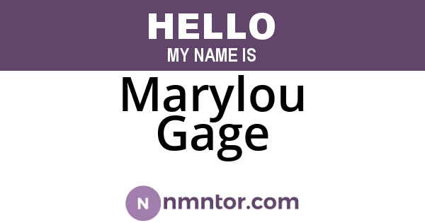 Marylou Gage