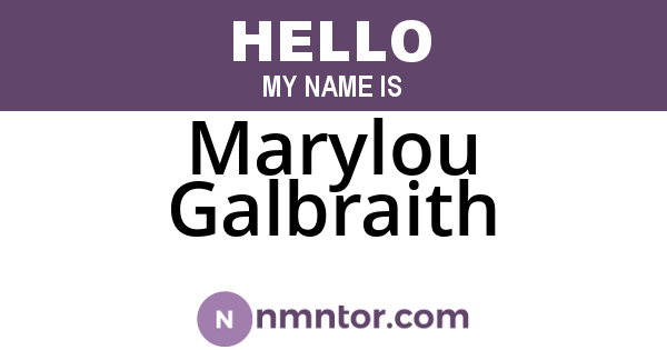 Marylou Galbraith