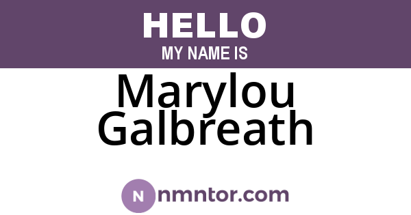 Marylou Galbreath