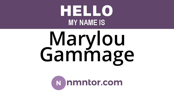 Marylou Gammage