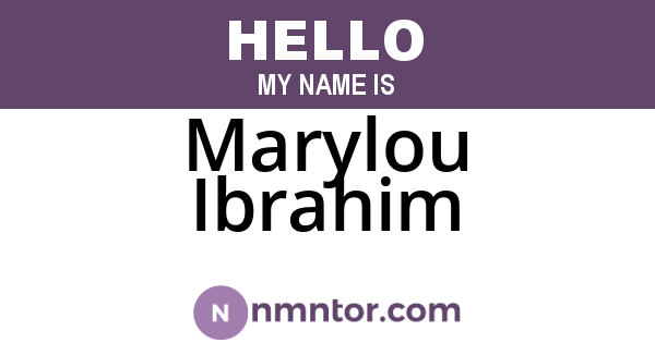 Marylou Ibrahim