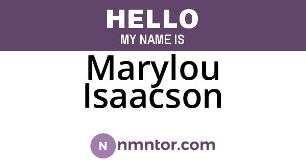 Marylou Isaacson