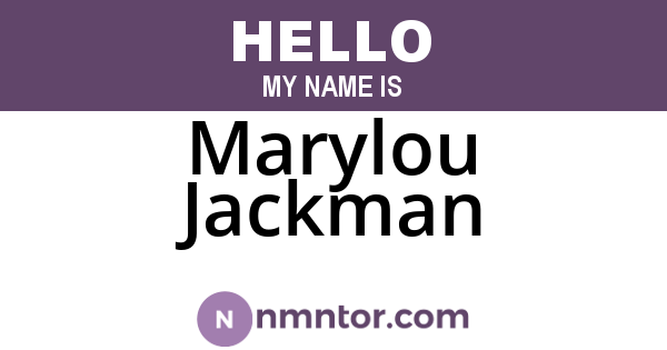Marylou Jackman