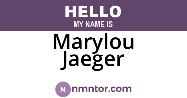 Marylou Jaeger