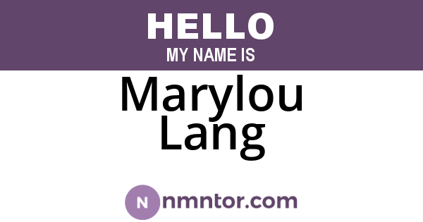 Marylou Lang