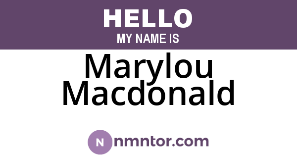 Marylou Macdonald