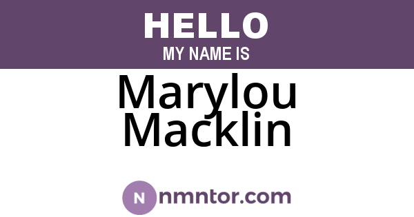 Marylou Macklin