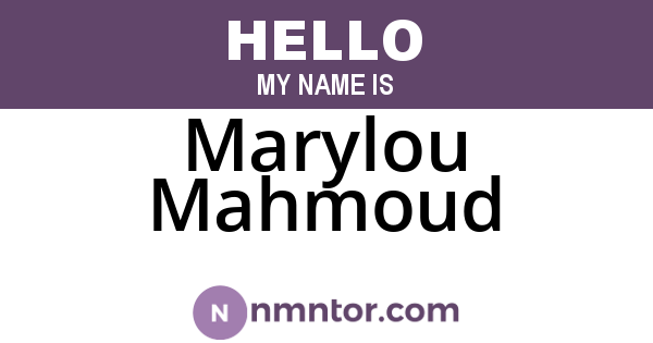 Marylou Mahmoud