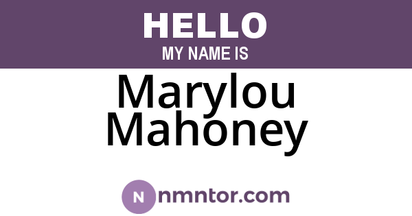 Marylou Mahoney