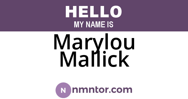 Marylou Mallick