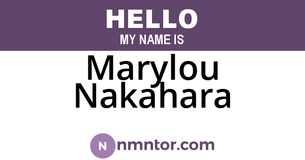 Marylou Nakahara
