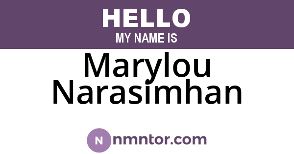 Marylou Narasimhan