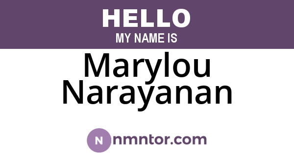 Marylou Narayanan