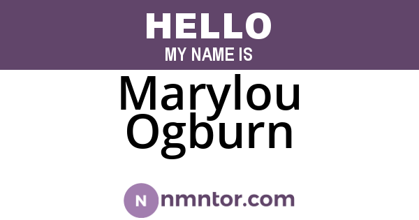 Marylou Ogburn