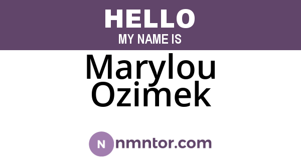 Marylou Ozimek