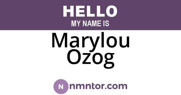 Marylou Ozog