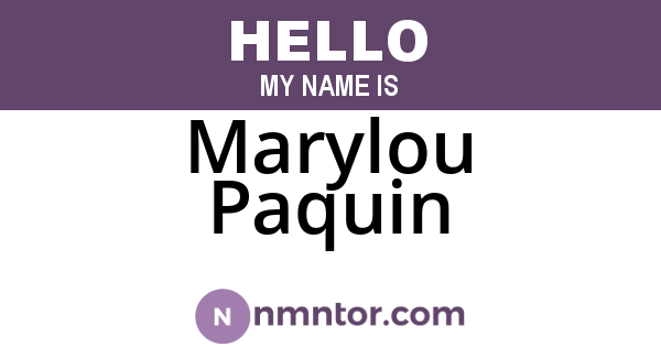 Marylou Paquin