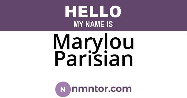 Marylou Parisian