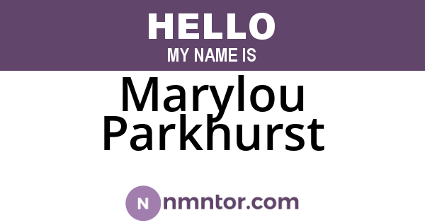 Marylou Parkhurst