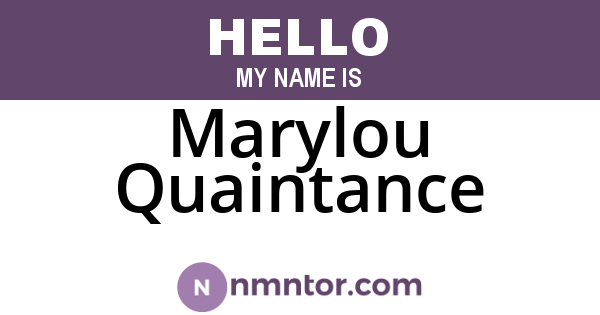 Marylou Quaintance