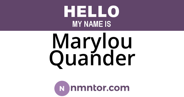 Marylou Quander