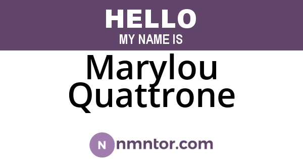 Marylou Quattrone
