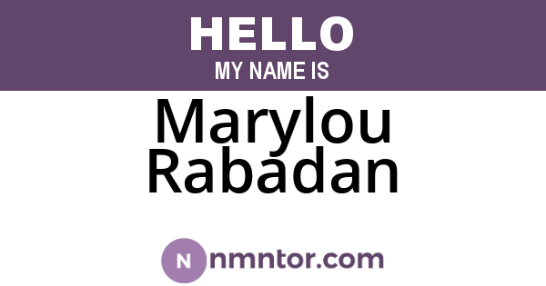 Marylou Rabadan
