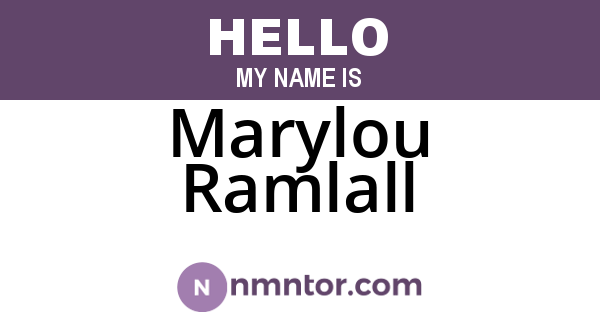 Marylou Ramlall