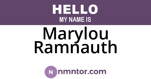Marylou Ramnauth