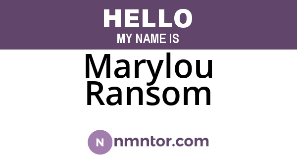 Marylou Ransom