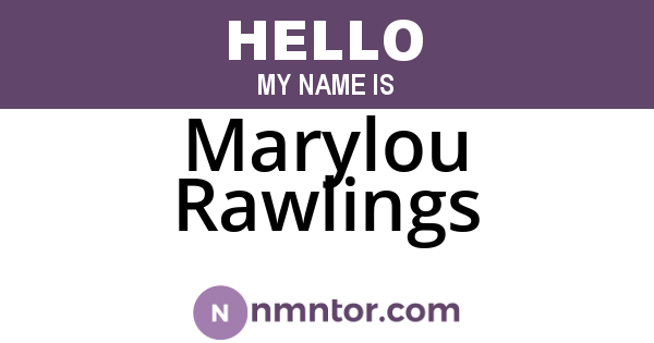 Marylou Rawlings