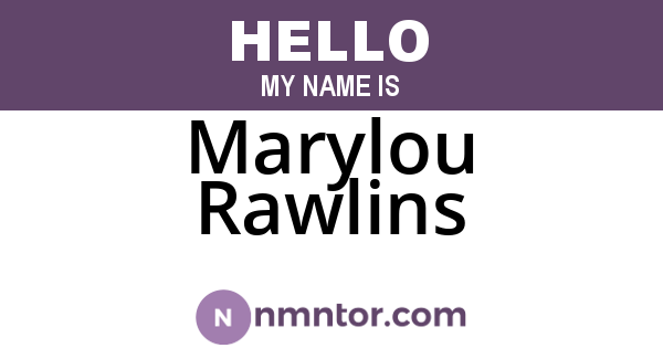Marylou Rawlins