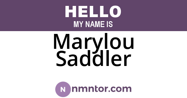 Marylou Saddler