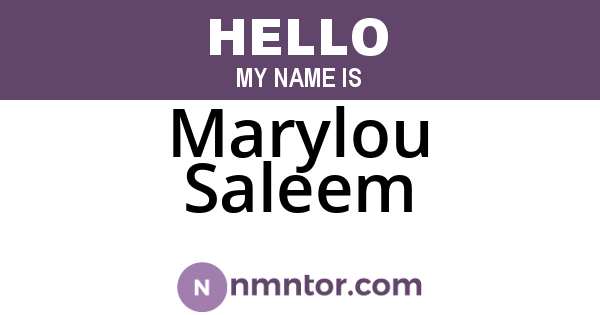 Marylou Saleem