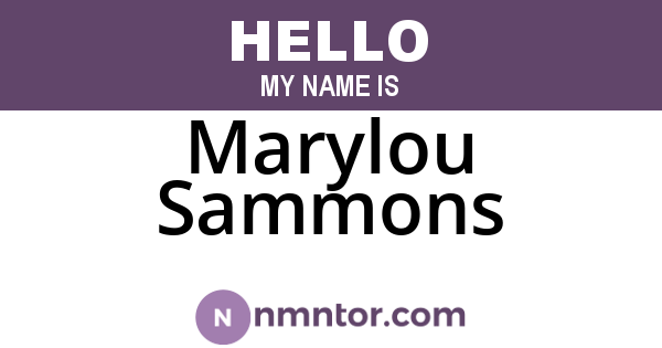 Marylou Sammons