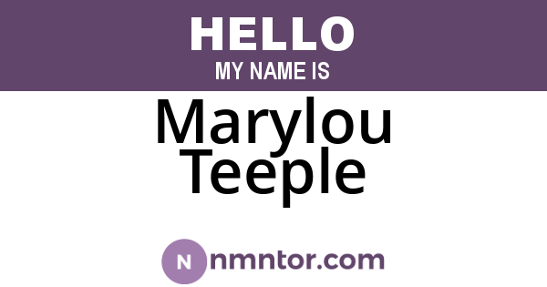 Marylou Teeple