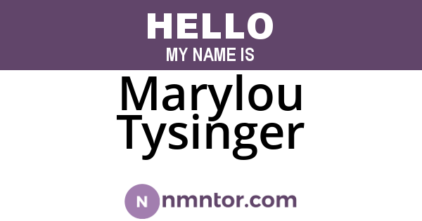 Marylou Tysinger