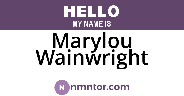 Marylou Wainwright