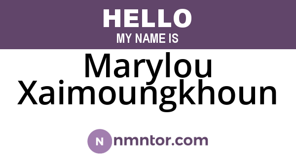 Marylou Xaimoungkhoun