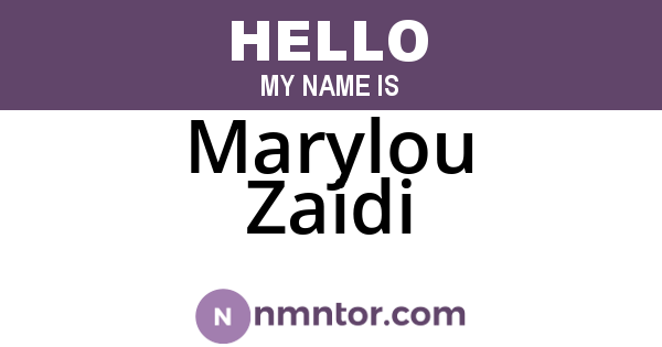 Marylou Zaidi