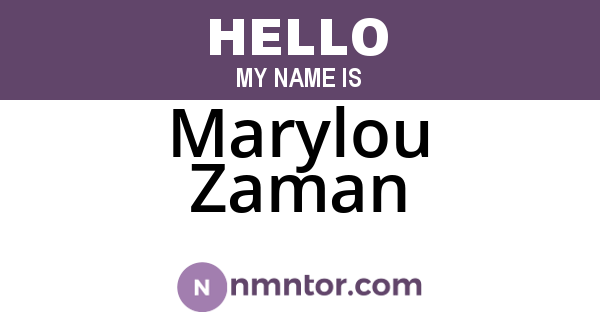 Marylou Zaman