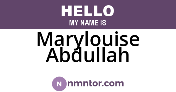 Marylouise Abdullah
