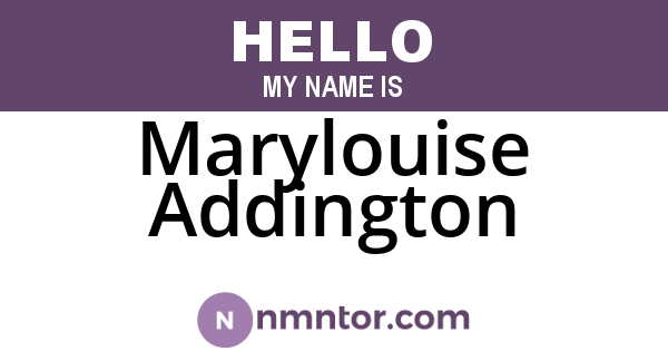Marylouise Addington