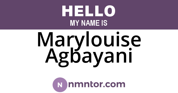 Marylouise Agbayani