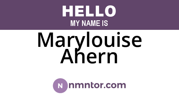 Marylouise Ahern