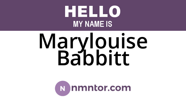 Marylouise Babbitt
